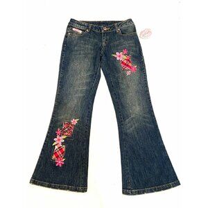 NEW Lipstik Boutique Girls Embroidered Girls Jeans sz 8 Retail $100